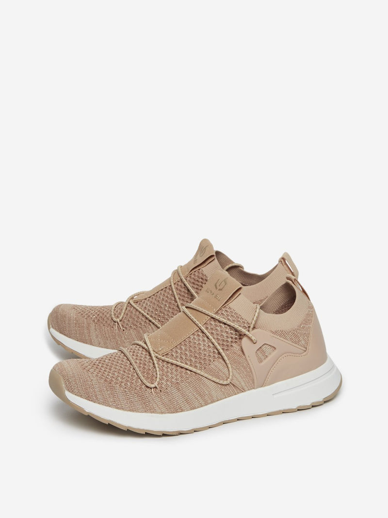 LUNA BLU Beige Knit Profile Sneakers
