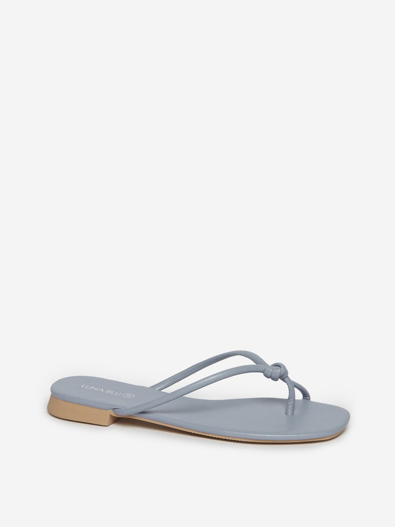LUNA BLU Grey Thong Strap Sandals