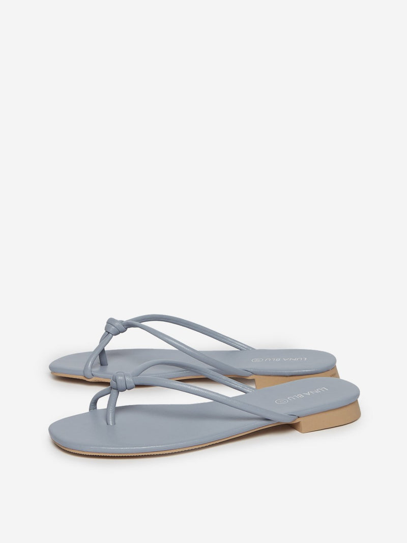LUNA BLU Grey Thong Strap Sandals