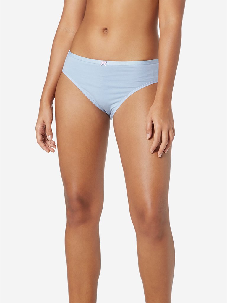 Wunderlove Blue Hi-Leg Briefs Set Of Three