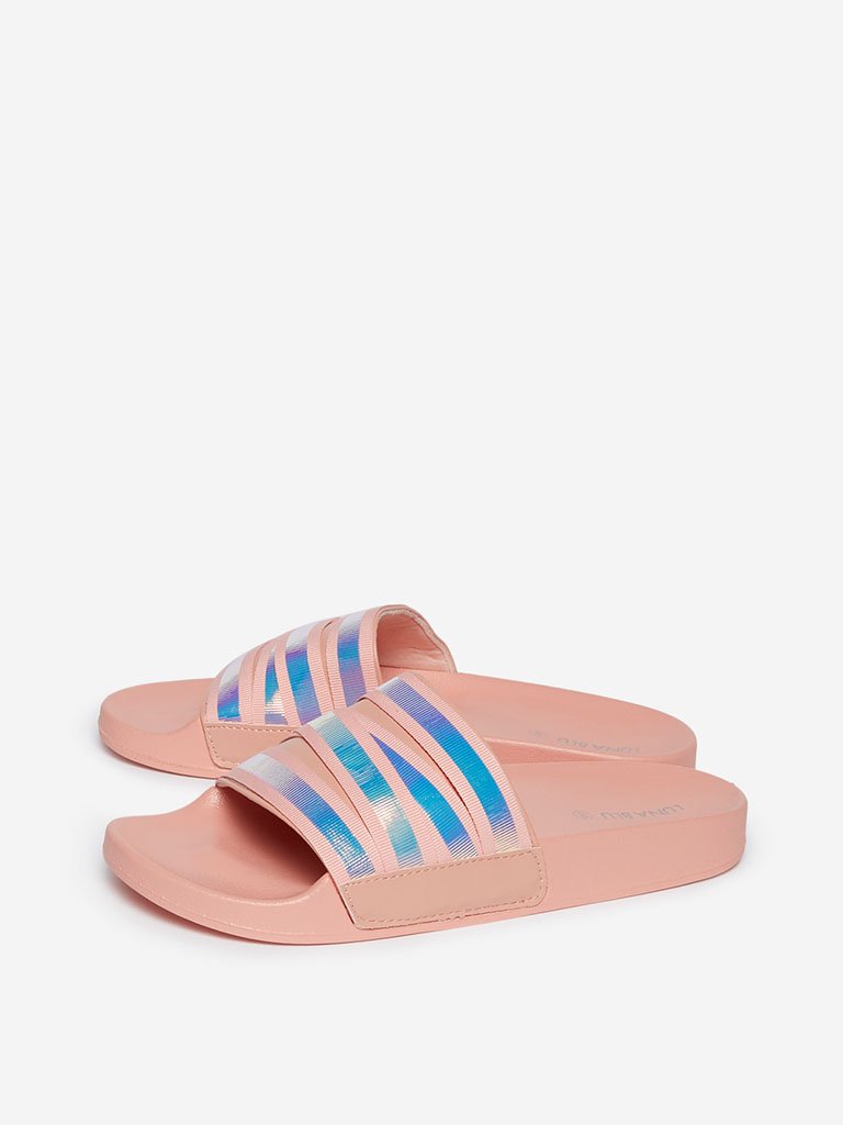 LUNA BLU Peach Iridescent Design Slides