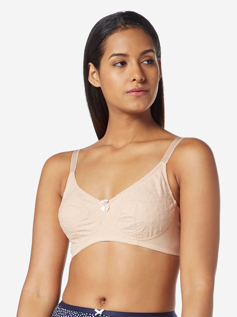 Wunderlove Beige Floral Non-Padded Non-Wired Bra