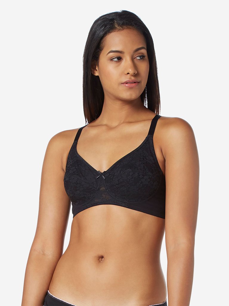 Wunderlove Black Floral Non-Padded Bra