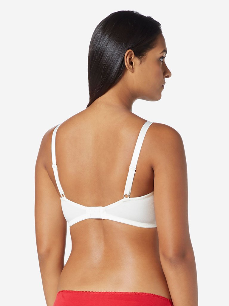 Wunderlove Off-White Floral Non-Padded Bra