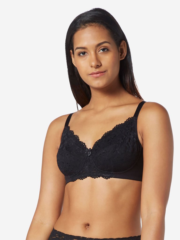 Wunderlove Black Floral Non-Padded Lucy Bra