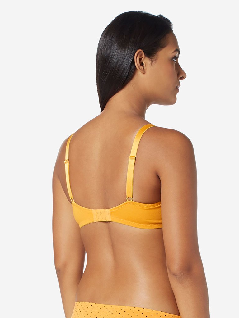 Wunderlove Mustard Floral Non-Padded Lucy Bra