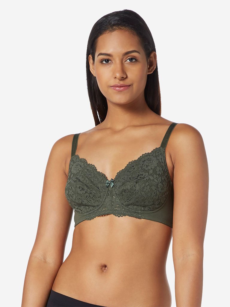 Wunderlove Green Floral Non-Padded Lucy Bra