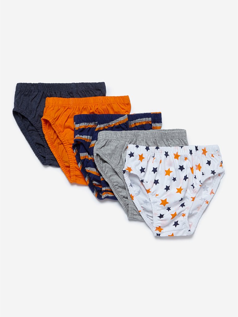 HOP Kids Orange Briefs Pack Of Five