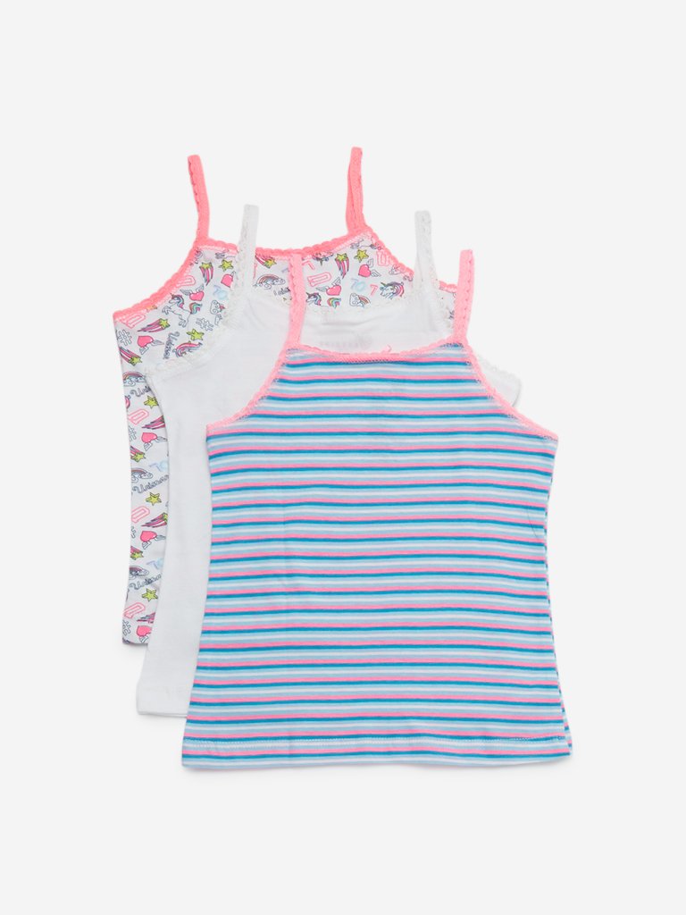 HOP Kids Pink Camisoles Pack Of Three