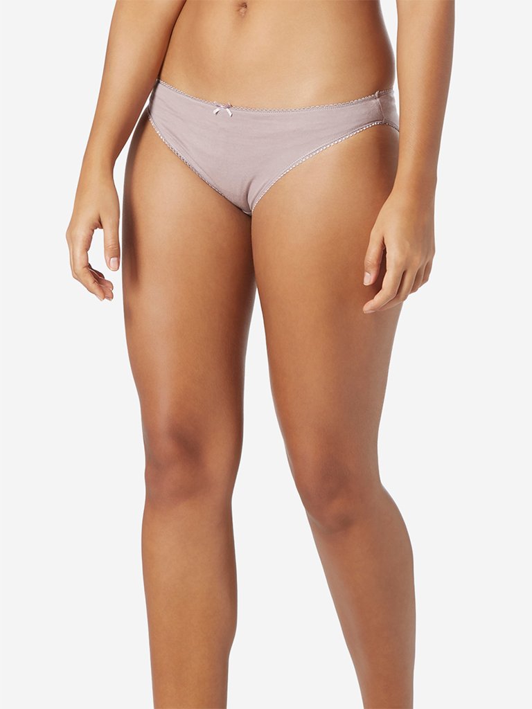 Wunderlove Taupe Hi-Leg Briefs Pack Of Four