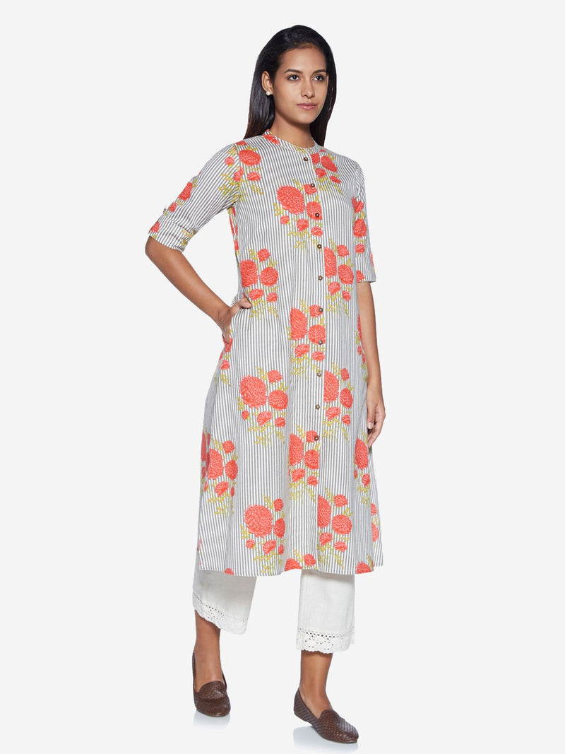 Utsa Multicolour A-Line Printed Kurta