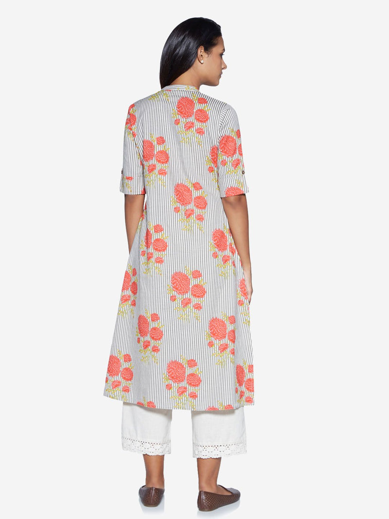 Utsa Multicolour A-Line Printed Kurta