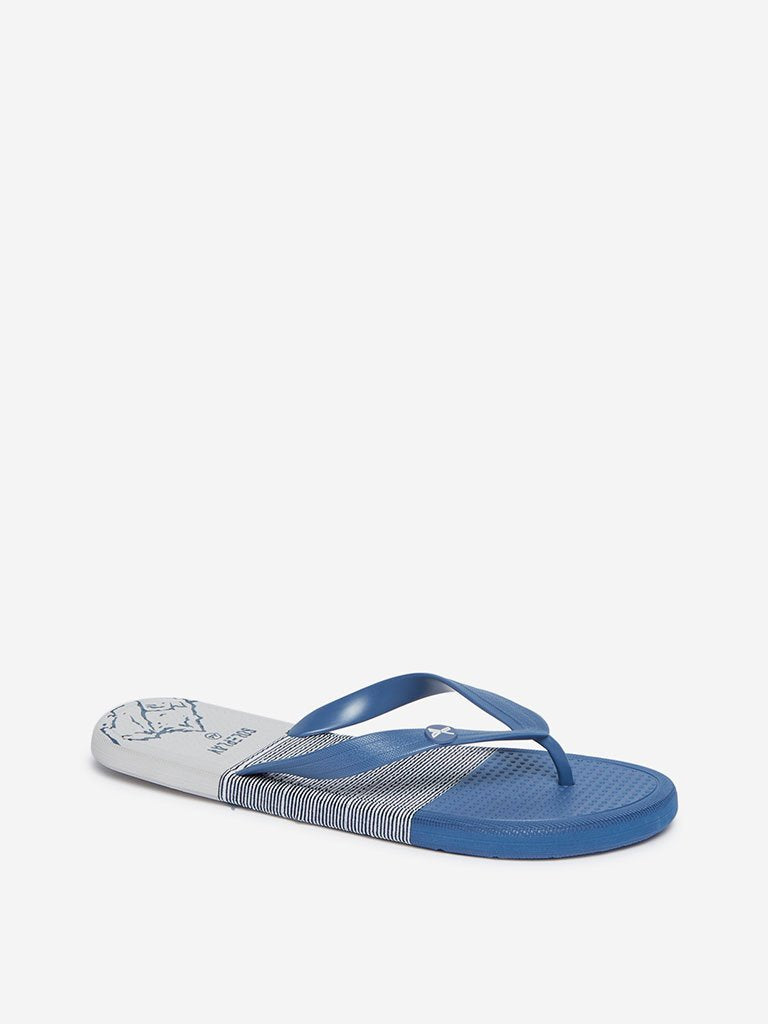 SOLEPLAY Blue Colour-Blocked Flip-Flops