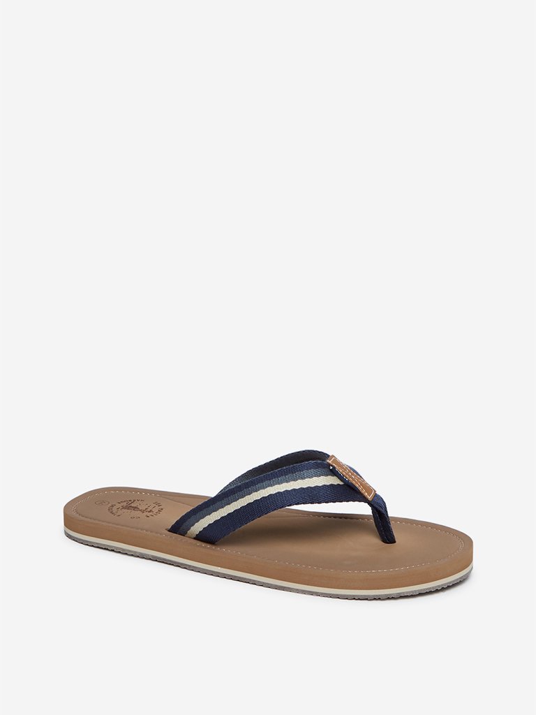 SOLEPLAY Navy Striped Flip-Flops