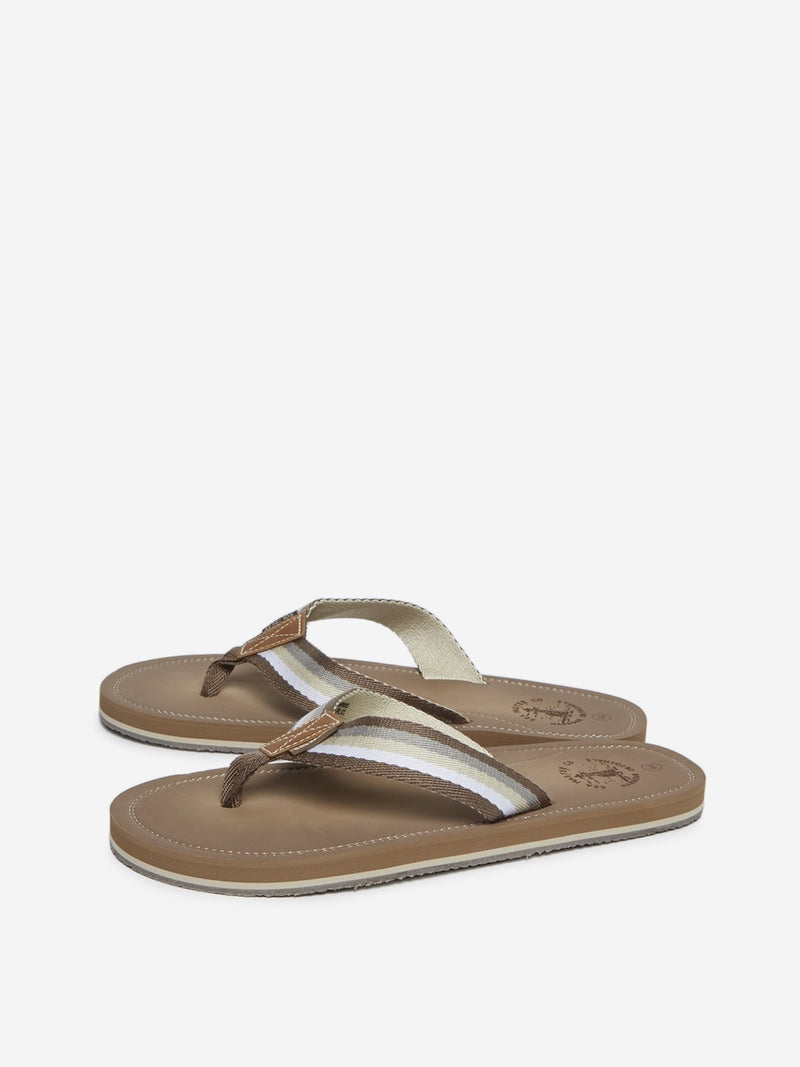 SOLEPLAY Tan Striped Flip-Flops
