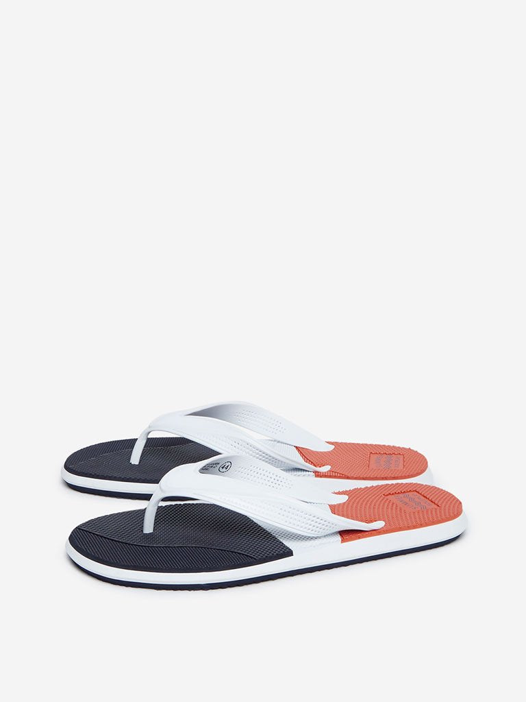 SOLEPLAY White Colour-Blocked Flip-Flops