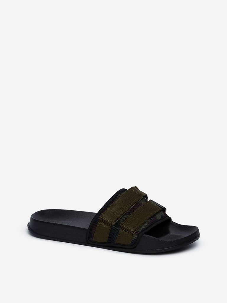 SOLEPLAY Green Camouflage Pattern Slides