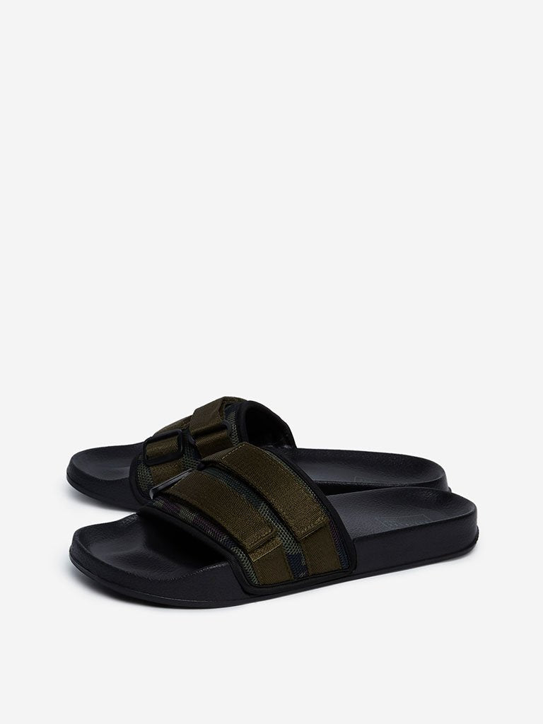 SOLEPLAY Green Camouflage Pattern Slides