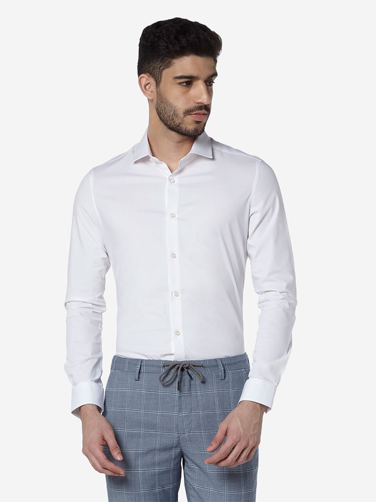 WES Formals White Ultra-Slim Fit Shirt