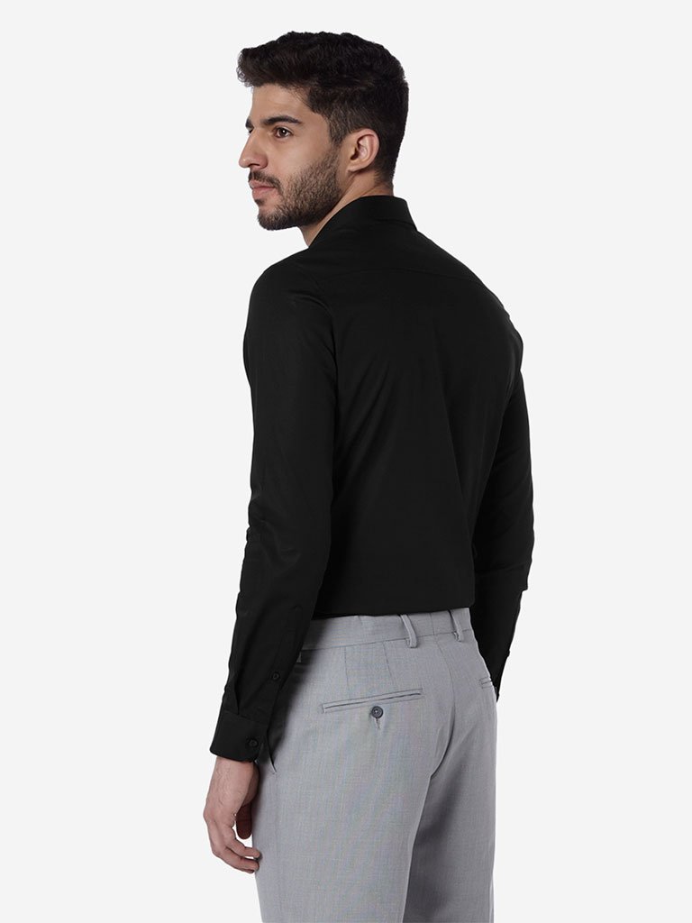 WES Formals Black Ultra-Slim Fit Shirt