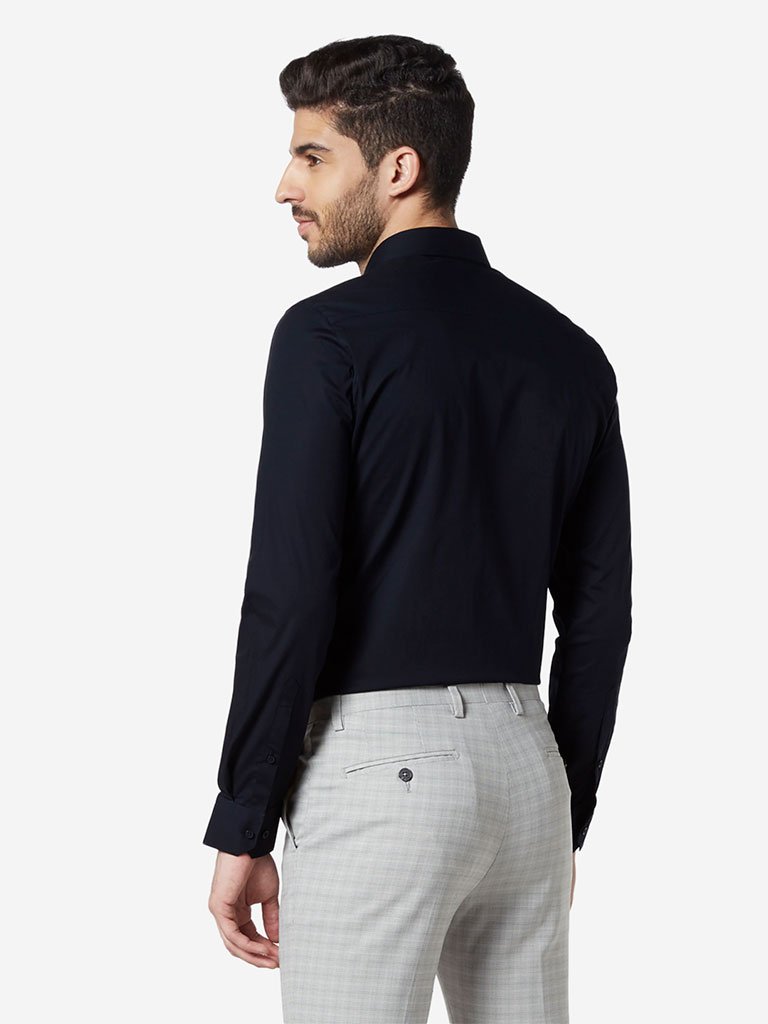 WES Formals Navy Ultra-Slim Fit Shirt