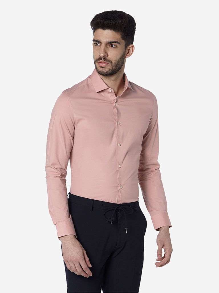 WES Formals Blush Pink Ultra-Slim Fit Shirt