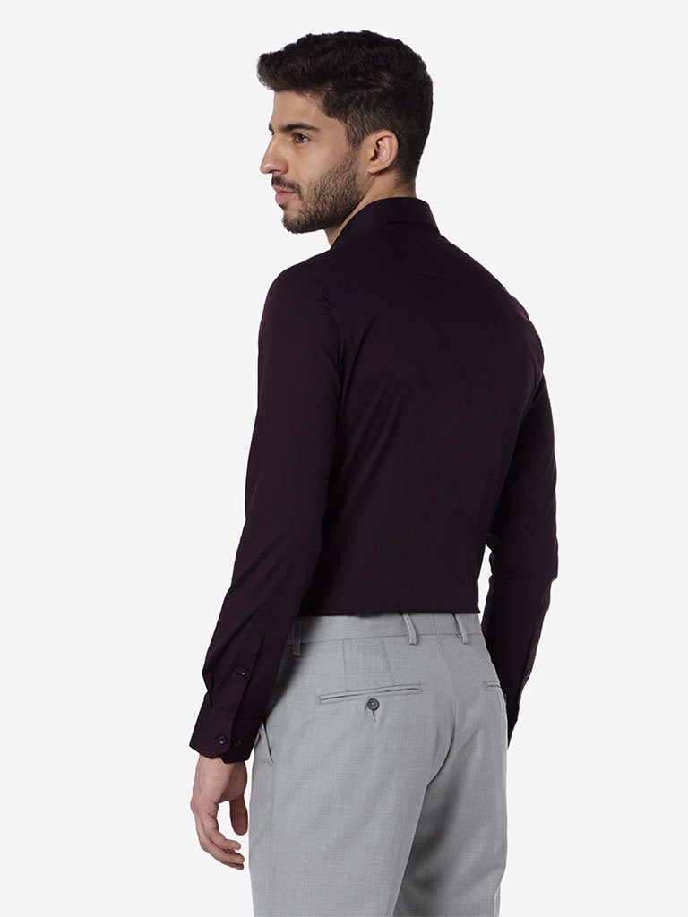 WES Formals Aubergine Ultra-Slim Fit Shirt