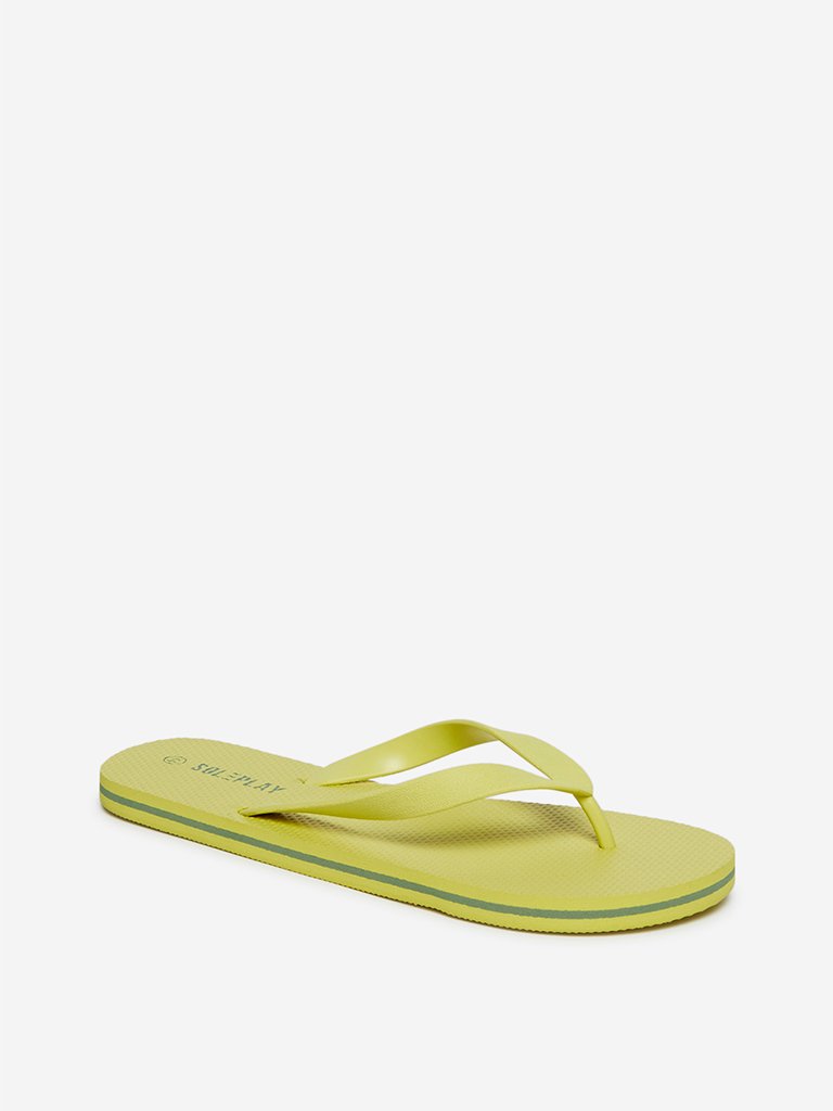 SOLEPLAY Yellow Textured Flip-Flops