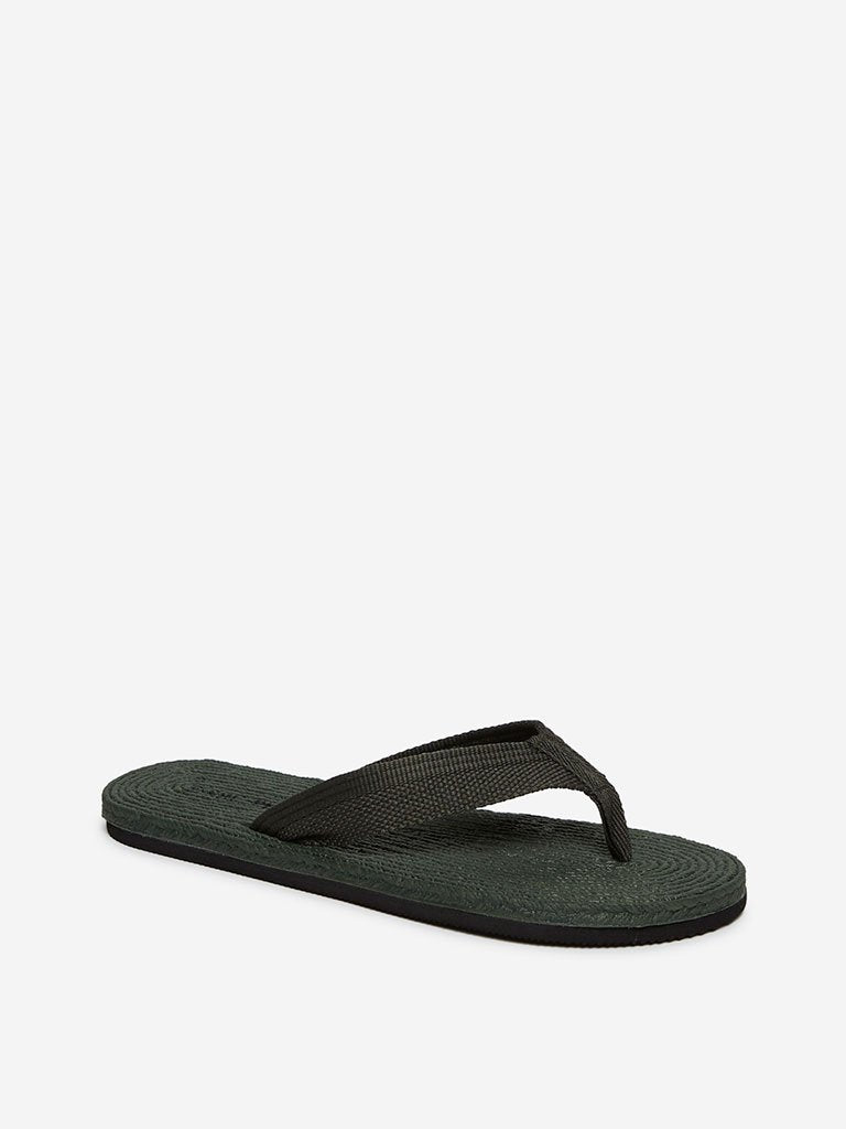SOLEPLAY Khaki Textured Flip-Flops