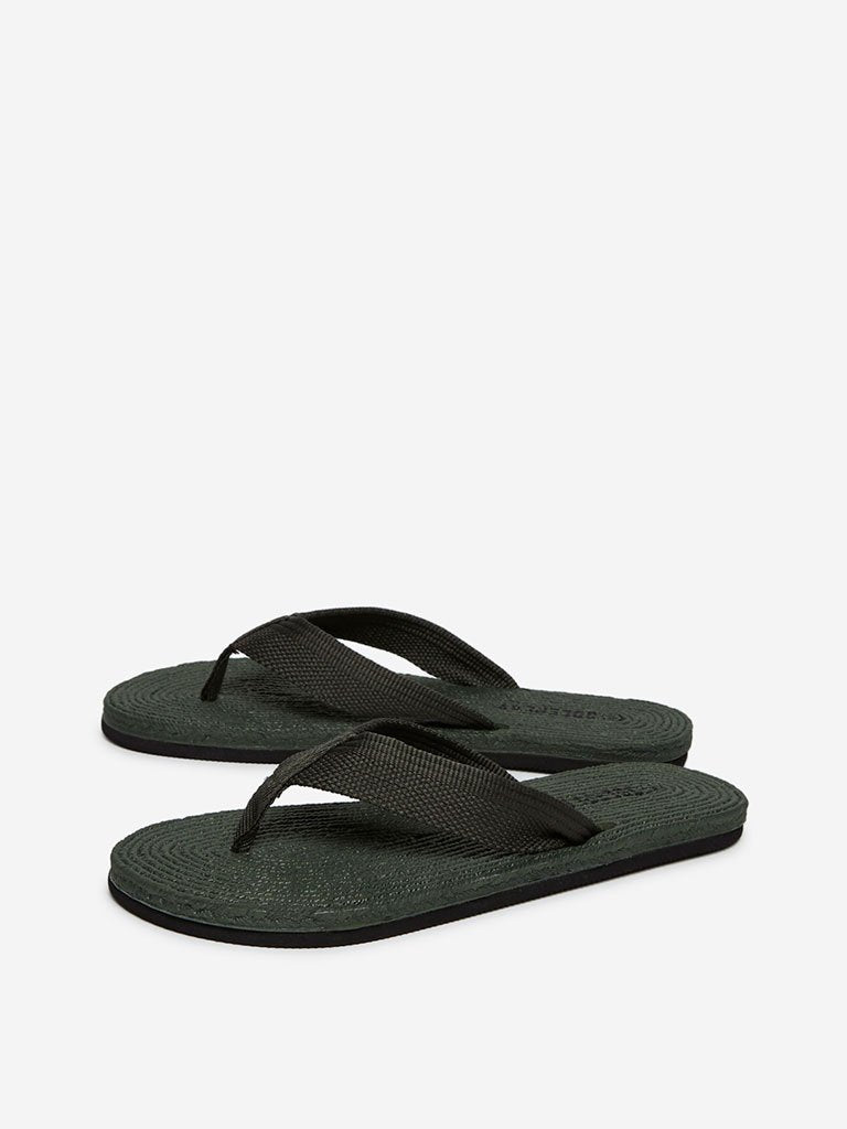 SOLEPLAY Khaki Textured Flip-Flops