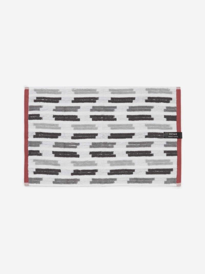 Westside Home Grey Stripe Printed 500 GSM Hand Towel