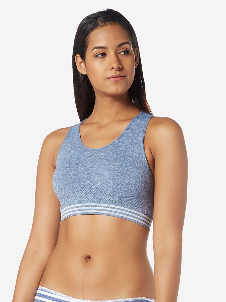 Wunderlove Grey Melange Padded Sports Bra