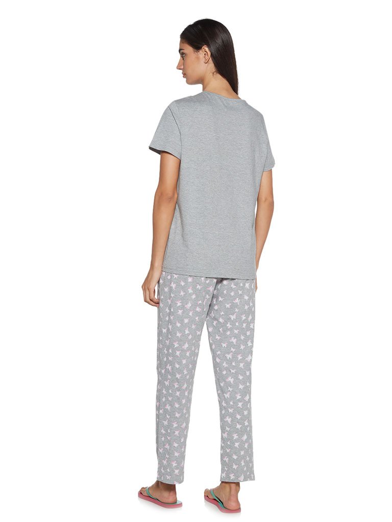Wunderlove Grey T-Shirt and Pyjama Set
