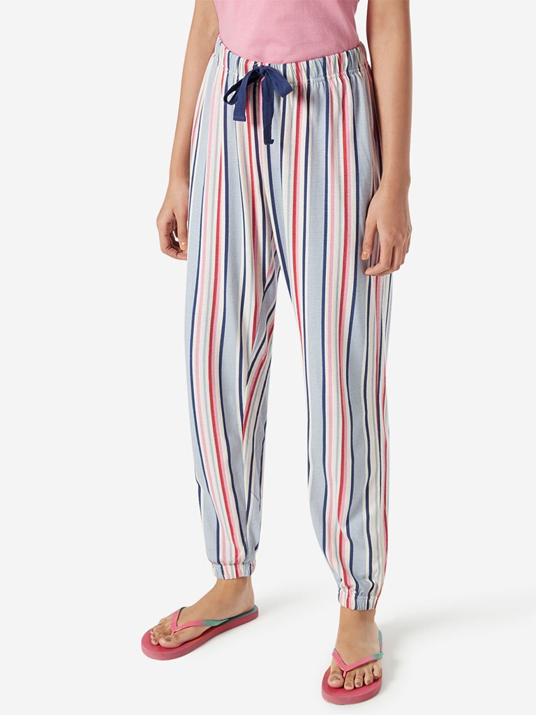 Wunderlove Multicoloured Striped Pyjama Joggers