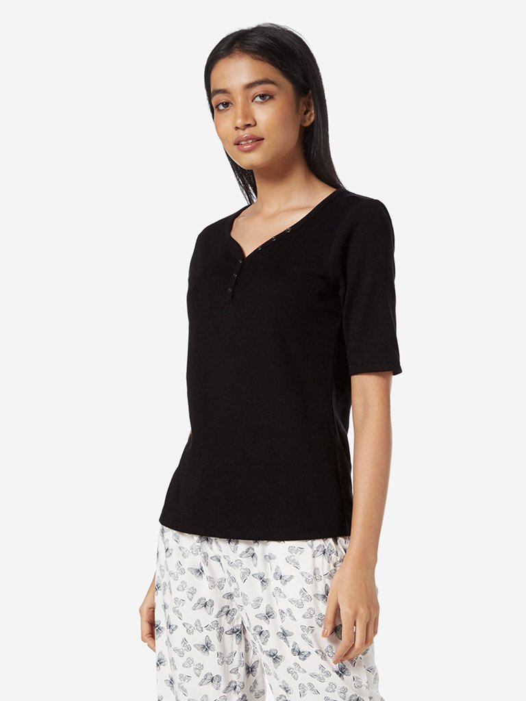 Wunderlove Black Ribbed Top