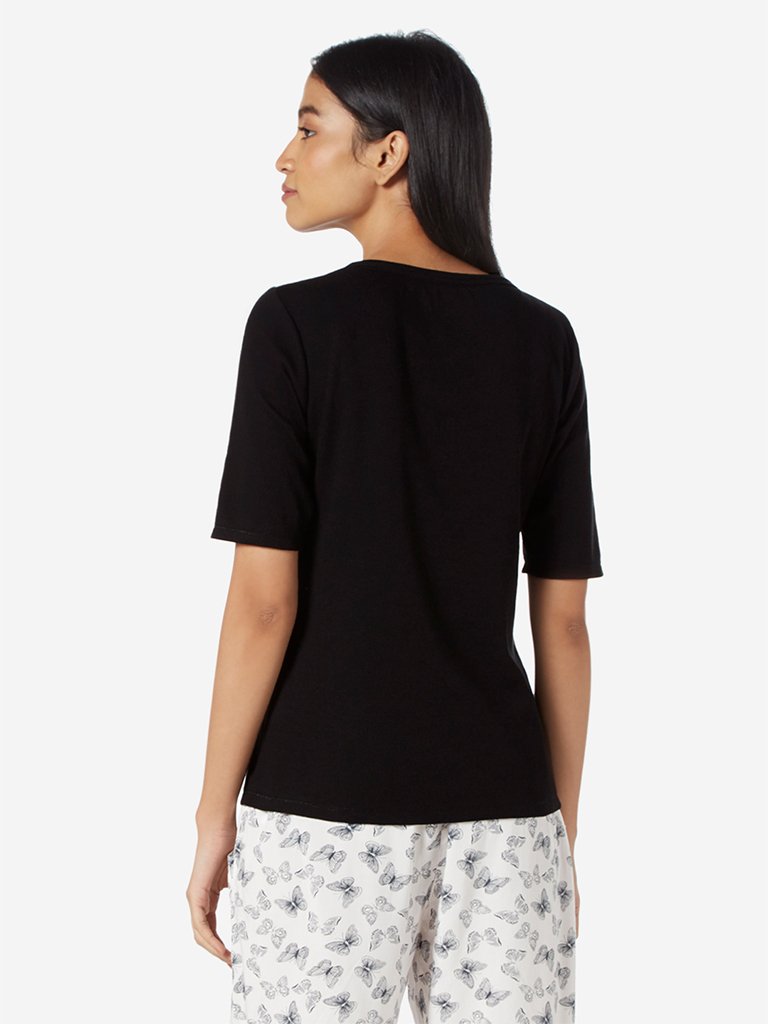 Wunderlove Black Ribbed Top