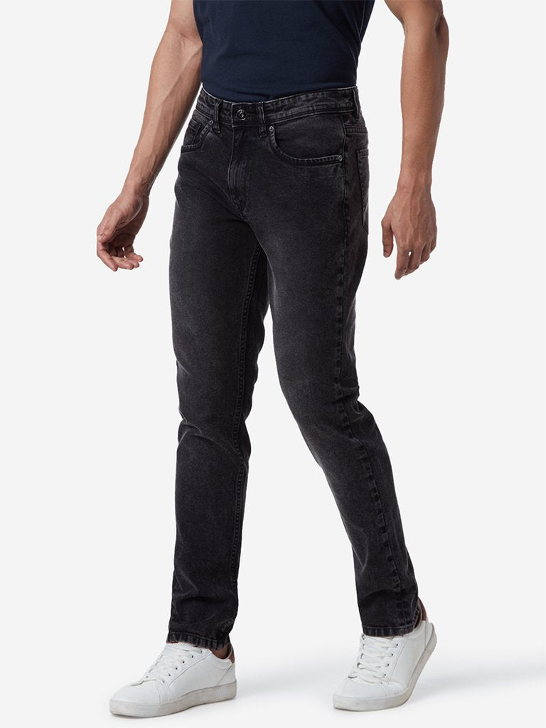 WES Casuals Charcoal Slim Fit Jeans