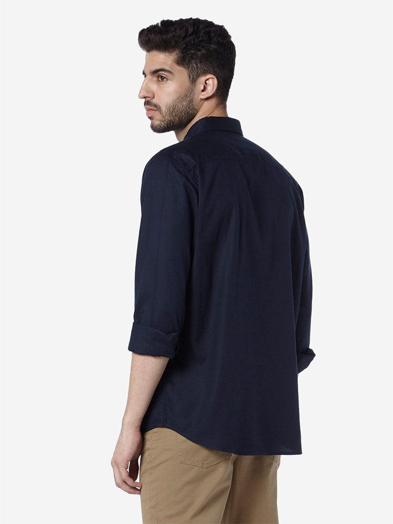 WES Casuals Navy Relaxed Fit Shirt