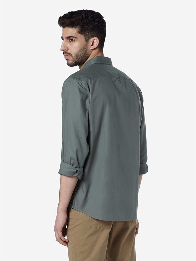 WES Casuals Light Olive Relaxed Fit Shirt