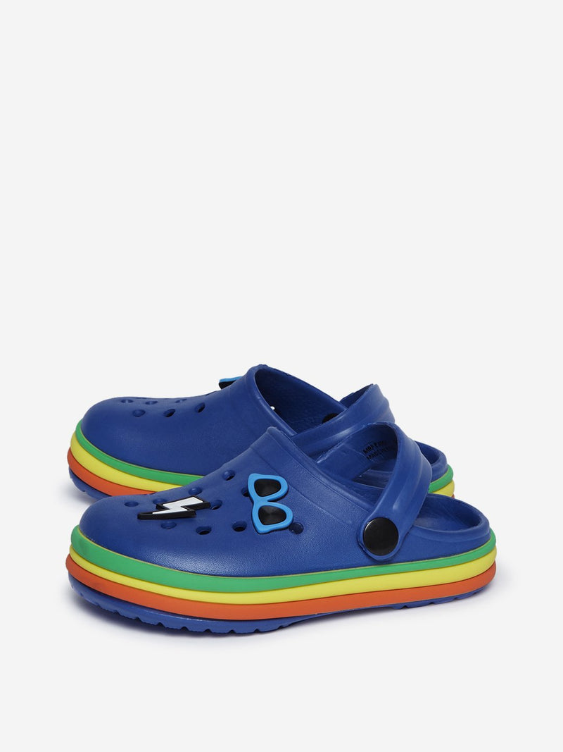 Yellow Kids Navy Sunglass Detailed Clogs
