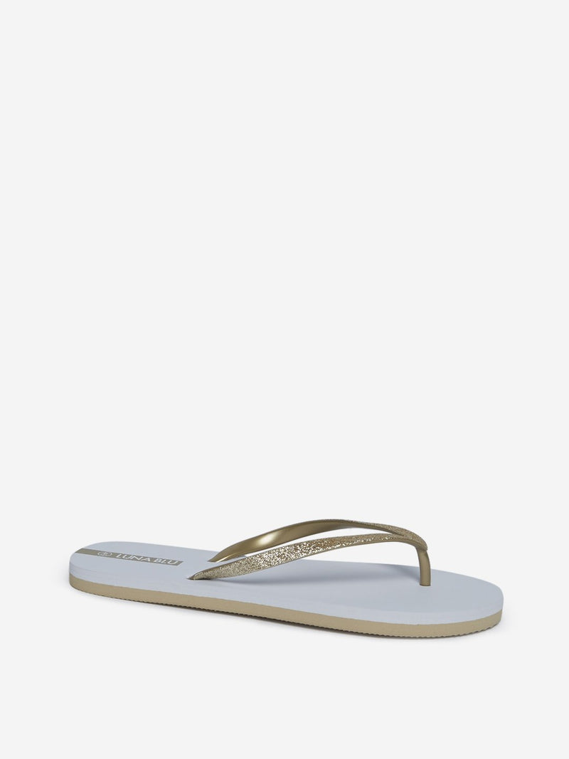 LUNA BLU White Glimmering Flip-Flops