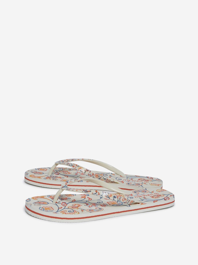 LUNA BLU White Printed Flip-Flops