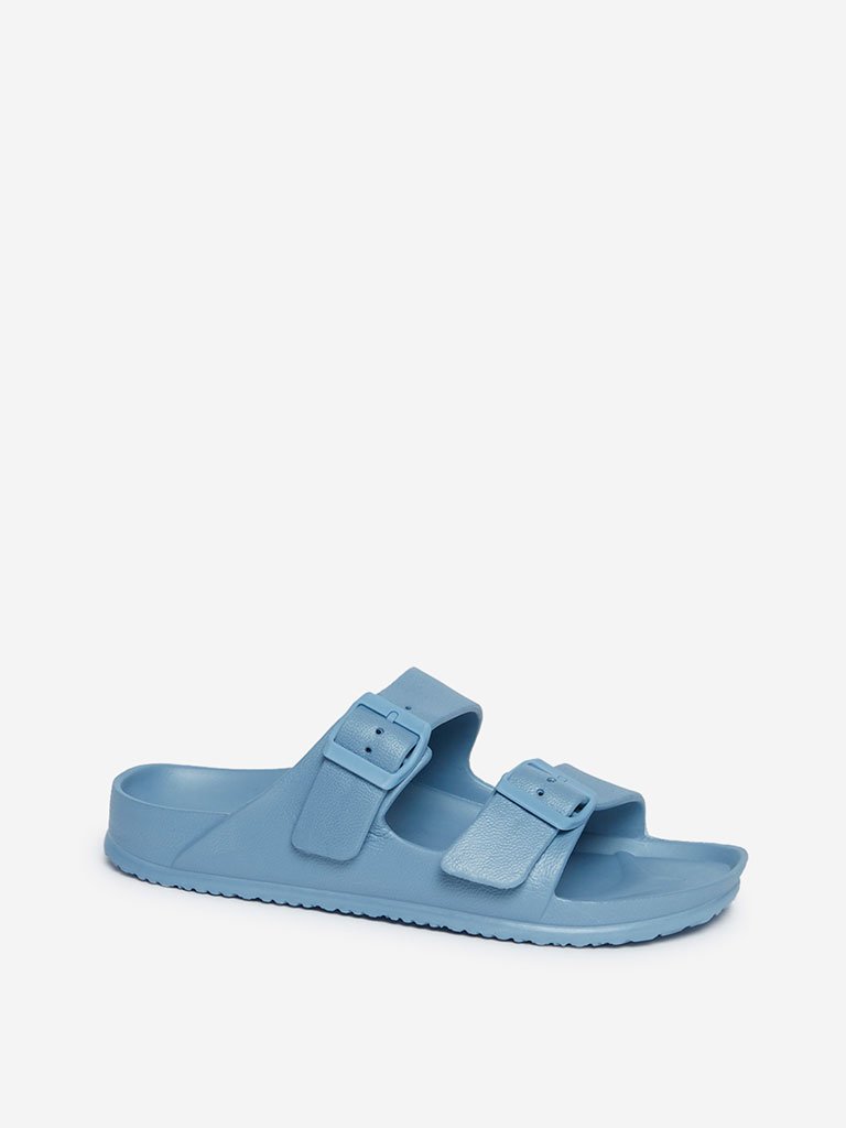 LUNA BLU Blue Buckle Strap Sandals