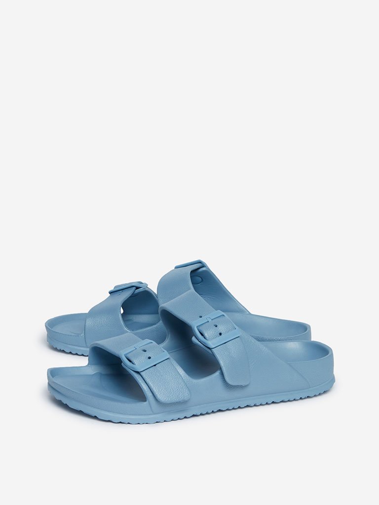 LUNA BLU Blue Buckle Strap Sandals