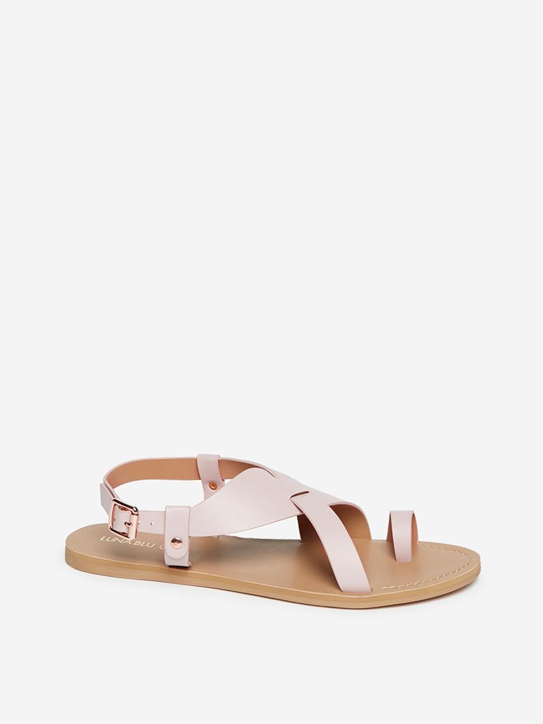 LUNA BLU Lilac Faux-Leather Sandals