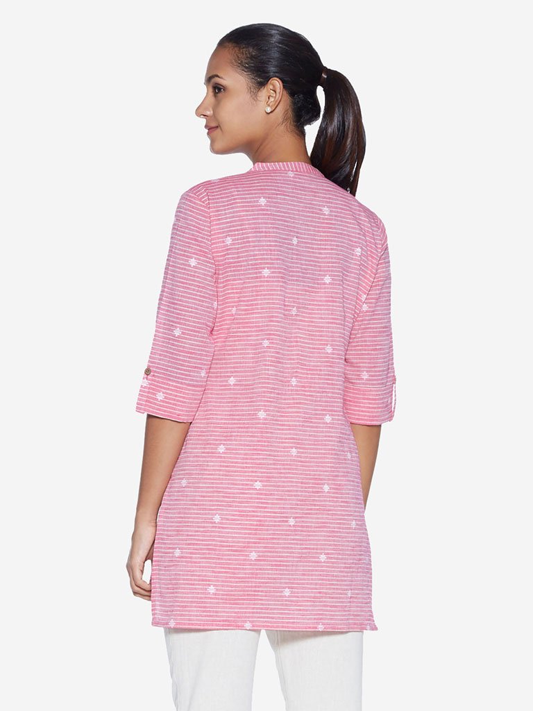 Utsa Pink Pure Cotton High-Low Kurti
