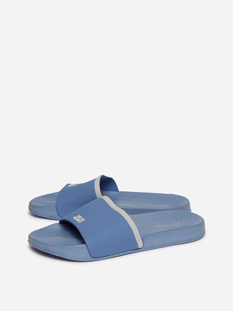 LUNA BLU Blue Text Pattern Slides