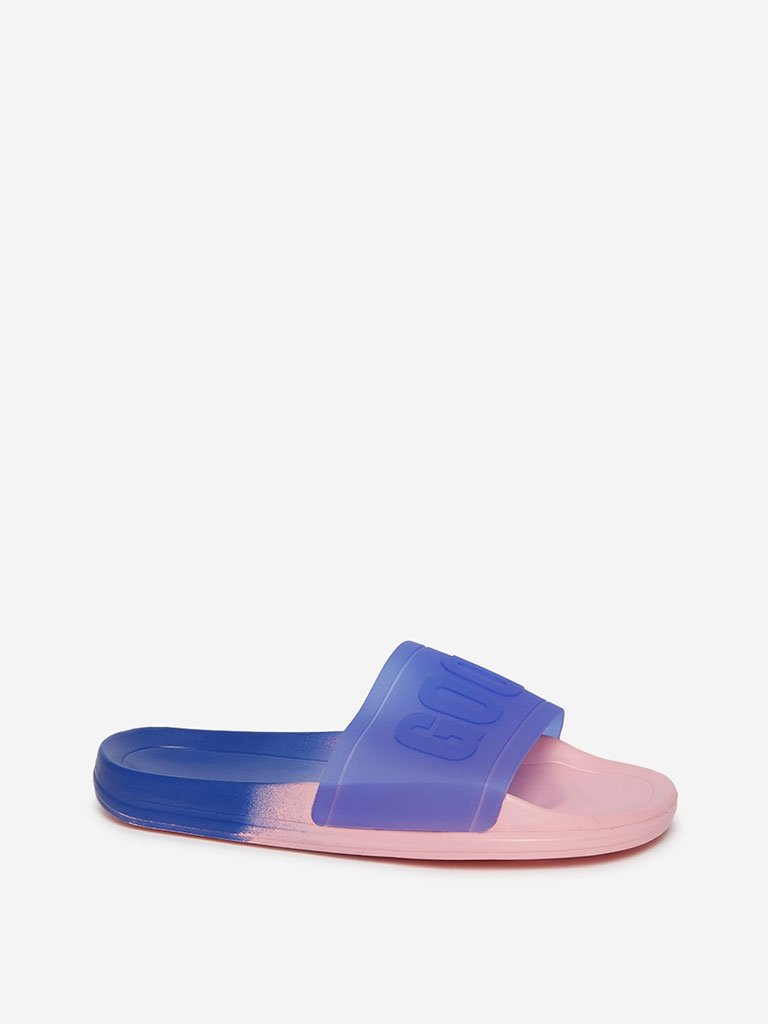 LUNA BLU Blue Text Pattern Slides