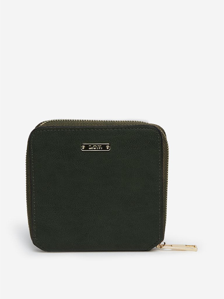 LOV Olive Faux-Leather Wallet