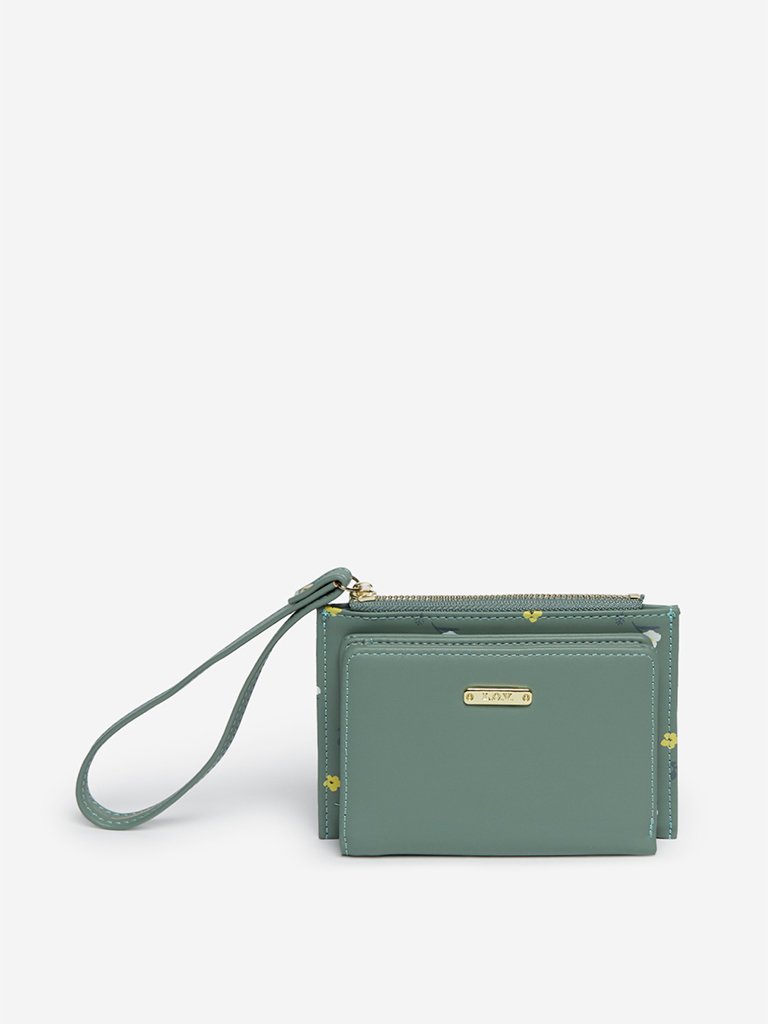 LOV Sage Green Floral Print Wallet